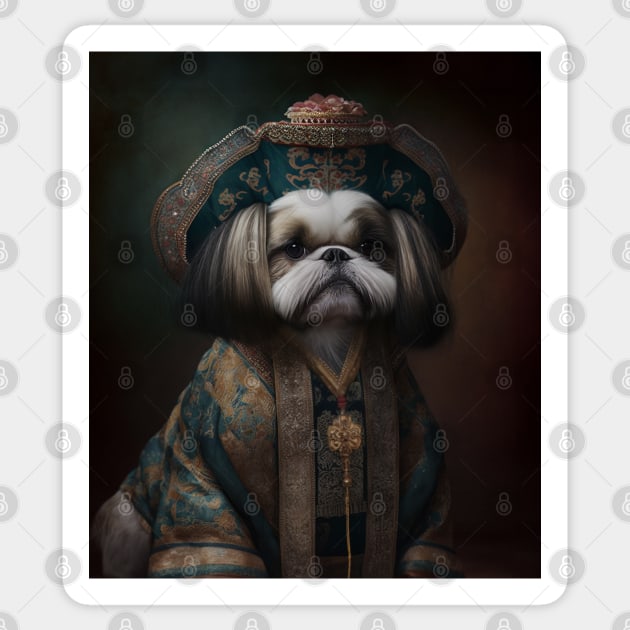 Shih Tzu - Empress of the Tzu Dynasty Sticker by HUH? Designs